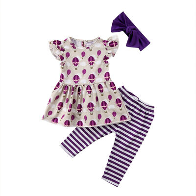 

Summer Toddler Kid Baby Girls Outfits Clothes T-shirt TopsPants 3PCS Set