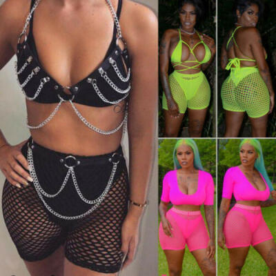 

Womens Fashion Beachwear Mesh Sheer Bikini Cover Up Swimwear Bathing Hot Pants