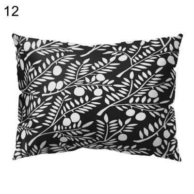 

Leaf Flower Stripe Pillow Case Cushion Cover Sofa Bed Car Cafe Office Decoration