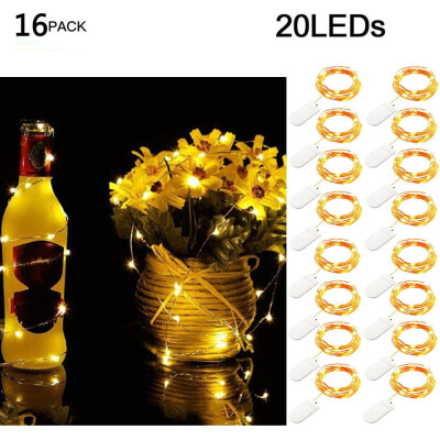 

Siaonvr 16Pcs 20LED Fairy Light Battery Starry String Copper Wire Decor Christmas Yellow