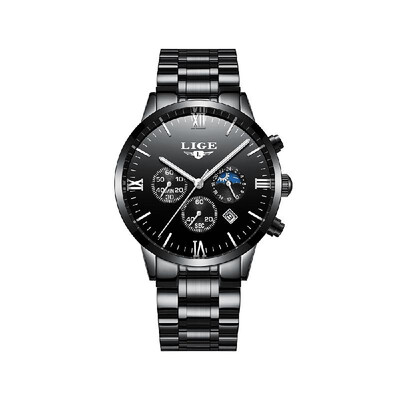 

LIGE 9831 Men Watch Quartz Business Simple Wristwatch Calendar Date Hour Minute Second Display Timer 3ATM Waterproof Fashion Casua
