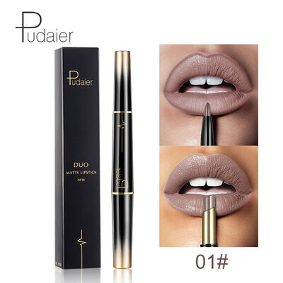 

Pudaier 2 in 1 16 Color New Double Ended Sexy Lasting Matte Lipstick Waterproof Lipliner Lipstick Pencil