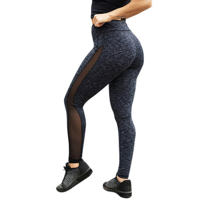 

Tailored Womens High Waist Yoga Pants Net Yarn Tummy Workout Running Sports Leggings