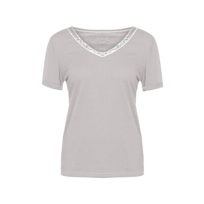 

Nomeni Fashion Women Casual Sexy Sequins Short Sleeve V-Neck Tops Casual Blouse T-Shirt