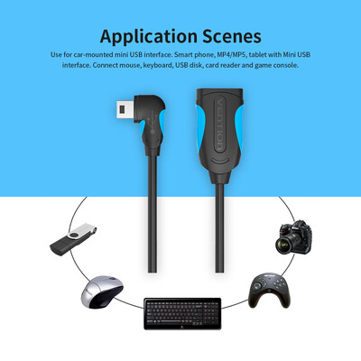 

VENTION Mini USB OTG Cable mini USB Interface OTG Adapter for Mouse Keyboard Flash Driver 025m98in Black