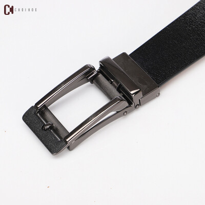 

Mens leather belt imitation needle hollow collision color automatic buckle retro single layer leather casual wild belt