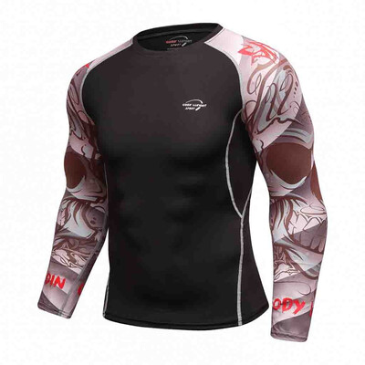 

Toponeto Mens Breathable Long Sleeve Yoga Fitness Print Sport Soft T-Shirt Top Blouse