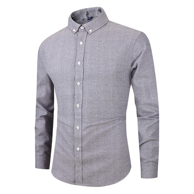 

Tailored Mens Long Sleeve Button Turndown Collar Solid Color Casual Top Blouse Shirts