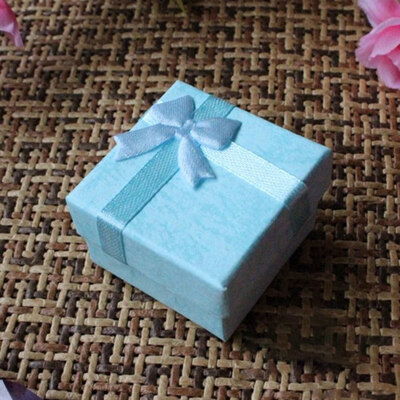 

24 P cs Ring Earring Jewelry Display Gift Box Bow knot Square Case