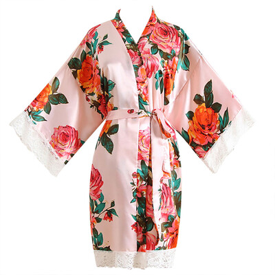 

Toponeto Women Sexy Lace Peony FlowerBlossom Kimono Dressing Gown Bath Robe Lingerie