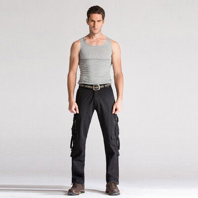 

Gobestart Summer Fashion Mid-rise Mens Longs Loose Casual Multi-pocket Tooling Pants