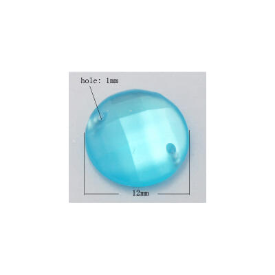 

Sew on Rhinestone Taiwan Acrylic Rhinestone Two Holes Garments Accessories Frosted&Faceted Half Round SkyBlue 12x4mm