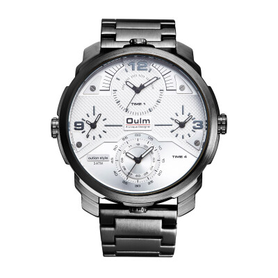 

Oulm Ou Lei steel mens waterproof quartz watch mens watch four movement multi-time zone multi-function