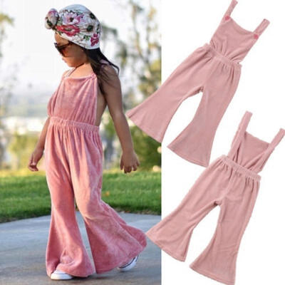 

Baby Girl Autumn Romper Bodysuit Jumpsuit Solid Toddler Strap Outfit Clothes