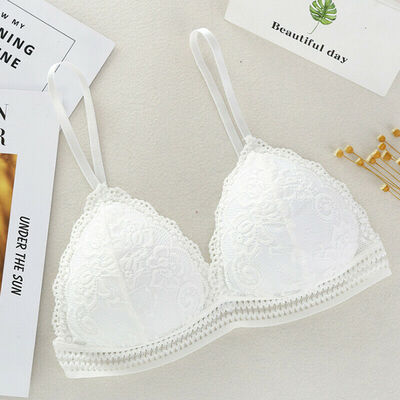 

Sexy Front Cross Side Buckle Wireless Lace Bra Breathable for Women Sport Yoga