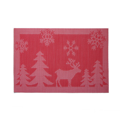 

Toponeto Christmas Placemat Woven Non-slip PVC Insulation Placemat Washable Table Mats