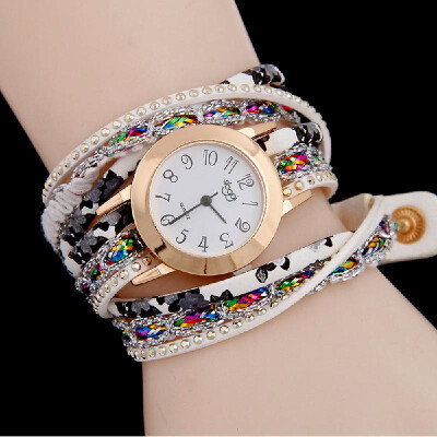 

Women Fashion Twining Hand Chain Watch Exquisite Candy Color Quartz Wrist Watch