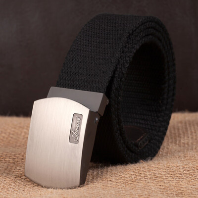 

Canvas Men belt high quality Alloy Automatic buckle belt youth Men&Women outdoor casual cowboy pants belt 110-140cm