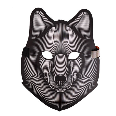 

LED Voice-activated Glow Mask Festival Performance Party EL Masks with Battery Case Halloween