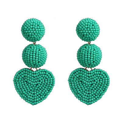 

2019 New Heart Beads Gold Metal Love Drop Earrings Hollow Geometric Earrings Women Gifts Jewelry Brincos Pendientes