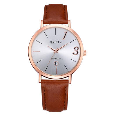 

Hot Sale Womens Watches Thin Disc Ladies Quartz Movement Wristwatch Fashion Leather Strap Couple Clock Zegarki Damskie