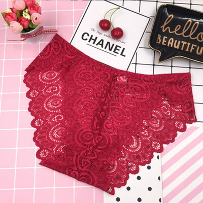 

Black Lace Floral Briefs Thongs Women Underwear Sheer Transparent Panties Seamless Breathable G-string girls gifts