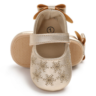 

Baby Girl The First Walker Bow Embroidery Flowers Non-slip Soft bottom Baby Princess shoes Spring Summer Childrens