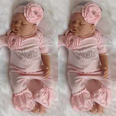 

Newborn Kid Baby Girls Flower Romper Bodysuit Jumpsuit Headband Outfits Clothes Fit For 0-18M