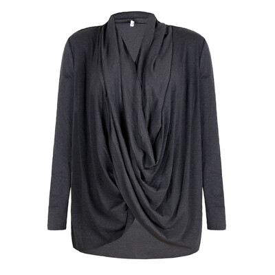 

Plus Size Women Irregular Neck Tops Long Sleeve Casual Spring School T-Shirt