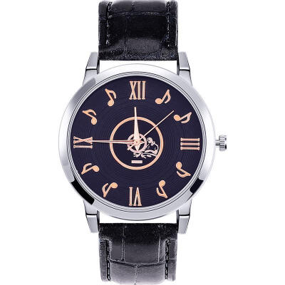 

New Fashion Music Design Watch Women Luxury Stainless Steel Leather Band Wristwatch Ladies Quartz Dress Watches Reloj Mujer