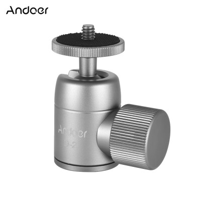 

Andoer D-2 Mini Tripod Ball Head Aluminium Alloy Tripod Mount Ballhead with 14inch Srew 38inch Screw Hole 360° Rotating Panorama