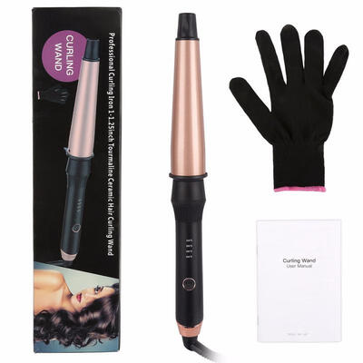 

Explosion Rose Gold Conical Hair Curlers 1-15 Inch Ceramic Hair Curlers Send Insulation GlovesEU PLUG