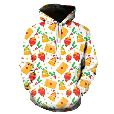 

Toponeto Mens Happy Christmas 3D Printed Long Sleeve Shirt Round Neck Blouse Top Hoodies