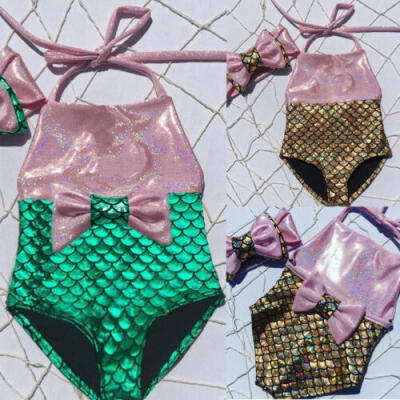 

Kids Baby Girl Mermaid Swimwear One-piece Bikini Swimsuit Bathing Suit Beachwear