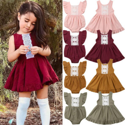 

AU Toddler Kids Baby Girl Clothes Sister Matching Lace Romper Dress Outfits Set