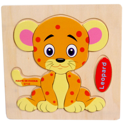 

Gotoamei Wooden Leopard Puzzle Educational Developmental Baby Kids Training Toy