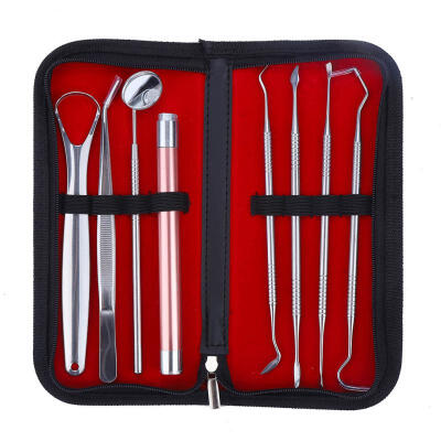 

Greensen 8Pcs Stainless Steel Dental Examination Tools Kit Tweezers Probe Teeth Cleaning Tool Oral Care