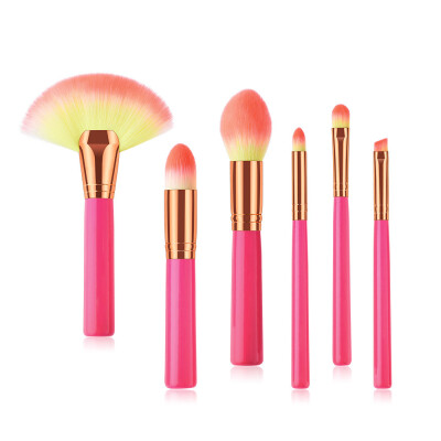 

〖Follure〗6PCS Wooden Foundation Cosmetic Eyebrow Eyeshadow Brush Makeup Brush Sets Tools