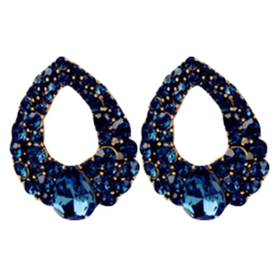 

New Women Charm Drop Luxury Crystal Blue Rhinestone Earring Stud Dangle Earrings