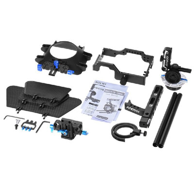 

Andoer C500 Aluminum Alloy Camera Camcorder Video Cage Rig Kit Film Making System w Matte Box Follow Focus Handle 15mm Rod