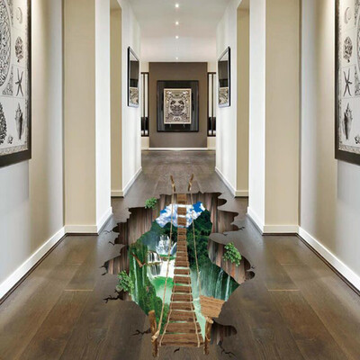 

〖Follure〗3D Bridge FloorWall Sticker Removable Mural Decals Vinyl Art Living Room Decors