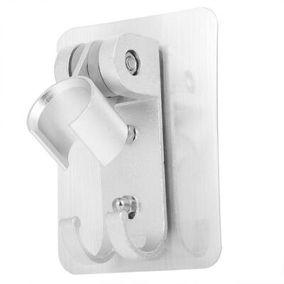 

Greensen Adjustable Aluminum Silver Shower Head Holder Bracket Base With Hooks