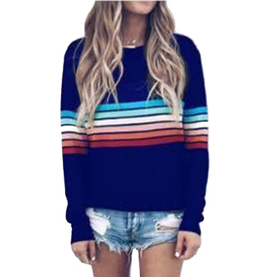 

Fashion Womens Striped Sweater Casual Sweatshirt Tops Pullover Jumpers M2XL