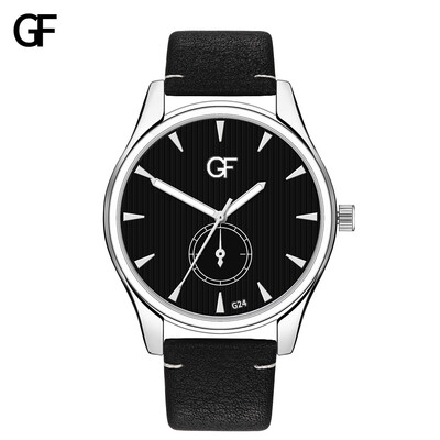 

Gobestart Fashion High-End Mens Quartz Letter Leather Watch Pointer Light Series Men