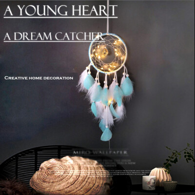 

〖Follure〗Handmade Dream Catcher Feathers Night Light Car Wall Hanging Room Home Decor