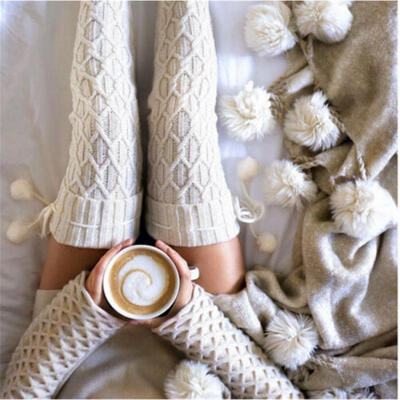 

US New Women Girls Cable Knit Long Boot Socks Over Knee Thigh High Warm Stocking