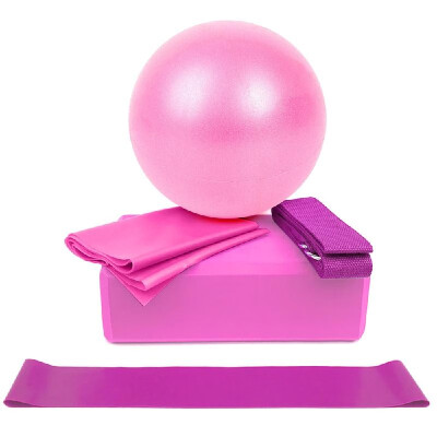 

5pcs Yoga Equipment Set Include Yoga Ball Yoga Blocks Stretching Strap Resistance Loop Band Exercise Band