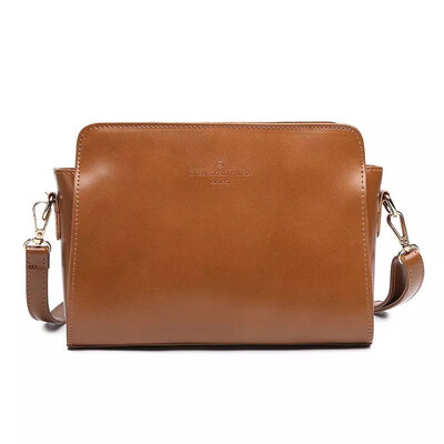 

New Women Retro PU Leather Letter Imprint Shoulder Bag Messenger Solid Color Casual Vintage Crossbody Bag For Women
