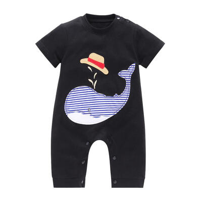 

Cute Newborn Baby Short Sleeve Embroidery Hat Romper Cotton Casual Jumpsuit