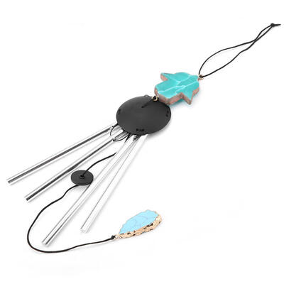 

Greensen Metal Tubes Turquiose Pendant Wind Chime Bell Craft Ornament Home Yard Hanging Decor